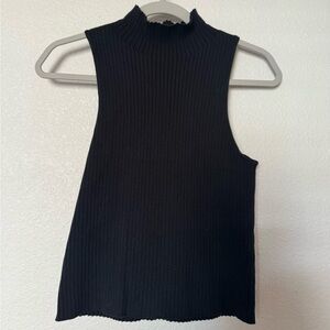 Reformation Black Ribbed Knit Top